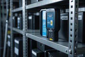 警用装备(如防暴盾、警棍)存放在金属货架上,RFI... 警用装备(如防暴盾、警棍)存放在金属货架上,RFI...