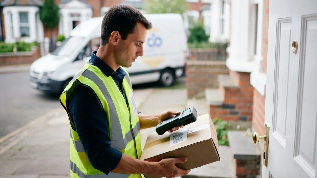 您的包裹如何知道自己身在何处 1 courier scanning parcel doorstep uk